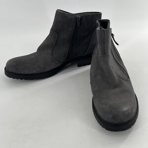 Earth Womens Leather Ankle Boots Gray Plaid‎ Tweed  Block Heel Zip 11 B Jordan